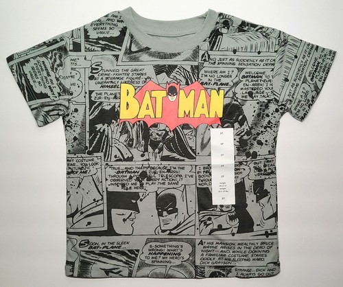 DC Comics Batman Toddler Boys Short Sleeve Gray Graphic Print T-Shirt Size 3T