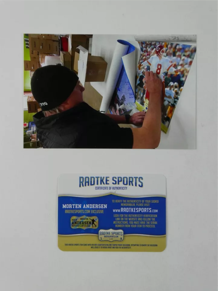 莫滕·安德森签名 16 x 20 照片堪萨斯城酋长队名人堂 Radtke 体育真品证明 — 第 4/4 张图片