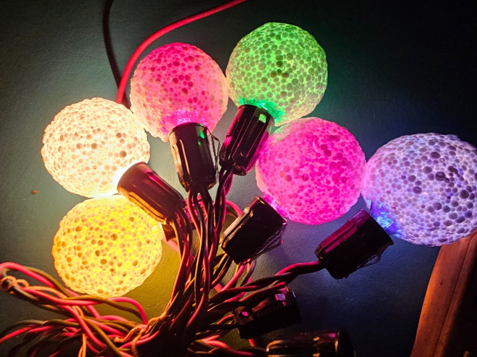 12 VINTAGE GE GENERAL ELECTRIC CHRISTMAS SNOWBALL ICE LAMPS LIGHTS eBay