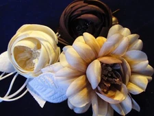  Millinery Flower Collection Brown Ivory Taupe Roses 3 1/2-5"   KB6
