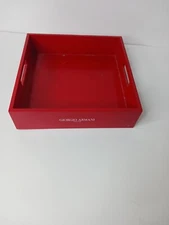 Giorgio Armani Parfums RED TRAY Wooden 9x9