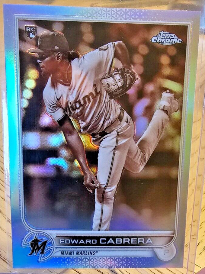 EDWARD CABRERA RC 2022 Topps Chrome Sepia Refractor #64 Miami Marlins Rookie