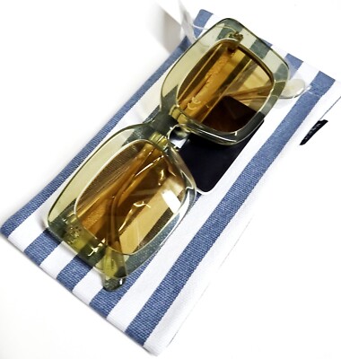 J.Crew Oversized Rectangular Sunglasses Moss Ochre UV  display picture 1