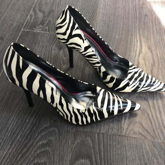 Zebra le ch teau high heels size 7 womens ladies shoes Cheap SHipping