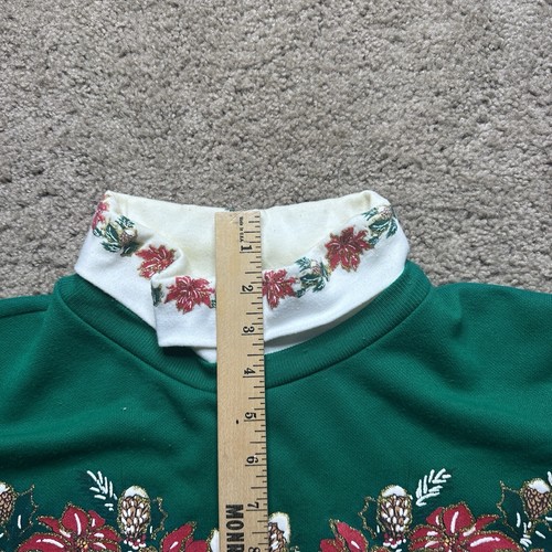 Vintage 90s Nut Cracker Bear Holiday Christmas Collared Sweatshirt Womens 20W - Picture 12 of 21