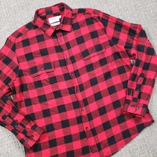 Flannel Shirt Mens XL Red Black Buffalo Check Plaid Outdoors Workwear Skater