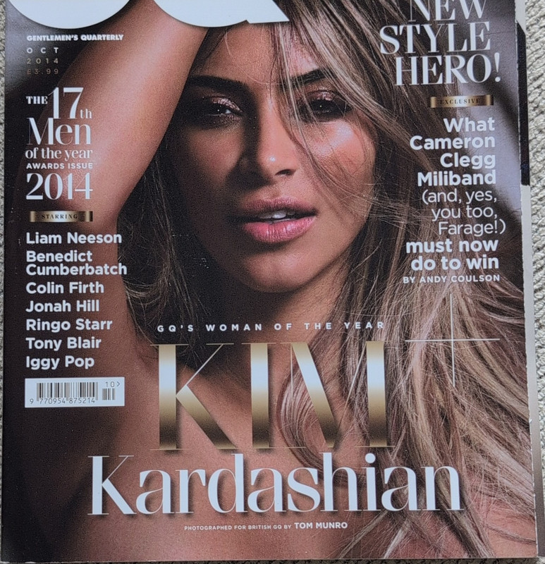 GQ Magazine October 2014 Kim Kardashian Cover Awards Celebrity Issue