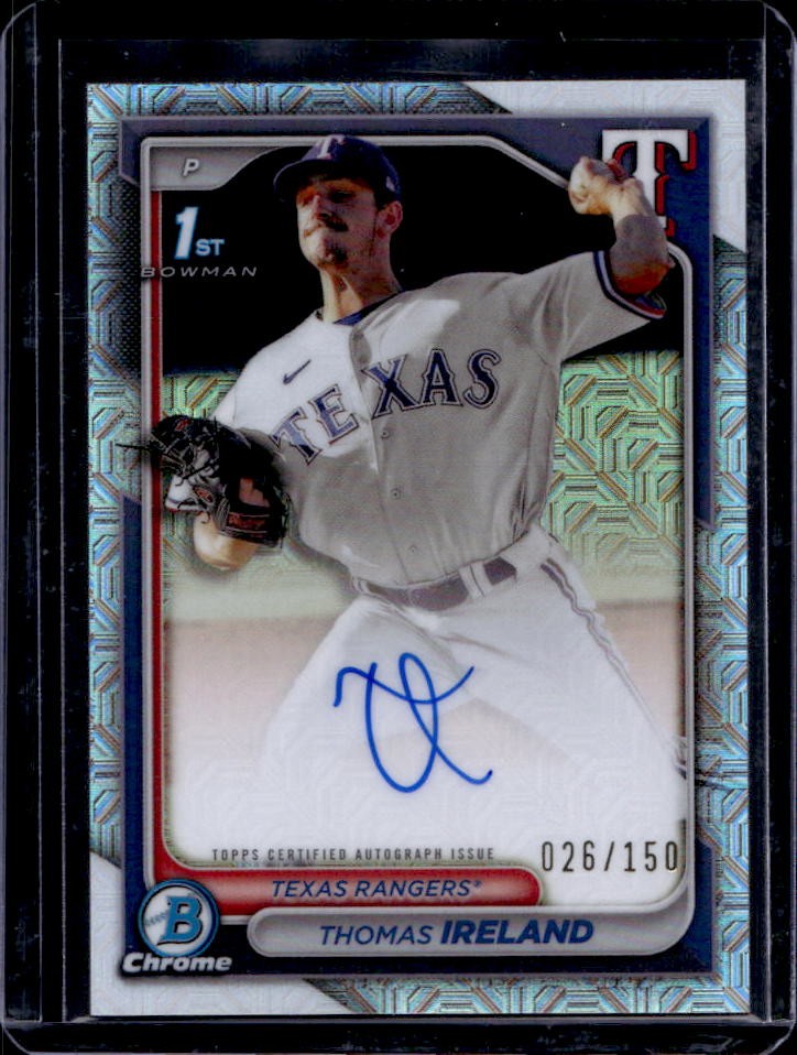 2024 Bowman Chrome Thomas Ireland Auto HTA Choice Refractor 1st #26/150