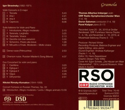 THOMAS ALBERTUS IRNBERGER / DORON SALOMON IGOR STRAVINSKY: VIOLINKONZERT; DUOS;