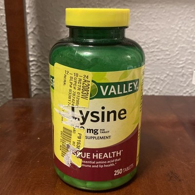 Spring Valley L-Lysine Dietary Supplement, 500 Mg, 250 Count Exp:05/2027