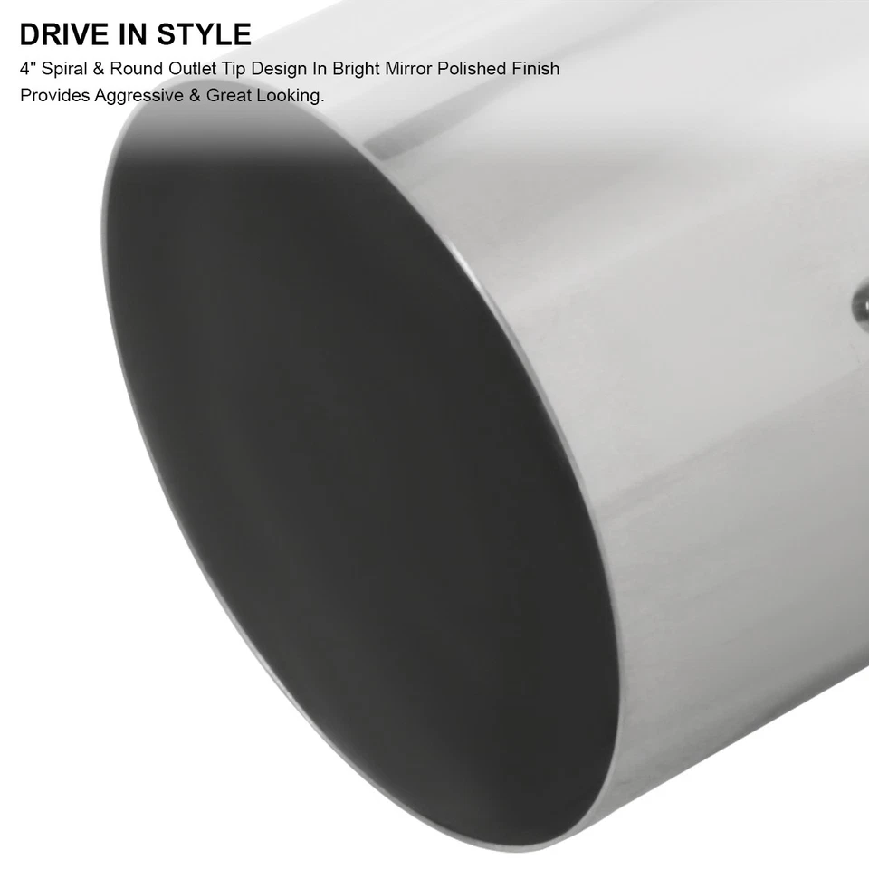 Fit Stainless 2.5" Inlet 4" Outlet Spiral Flow N1 Style Exhaust Muffler+Silencer Foto 3 de 4