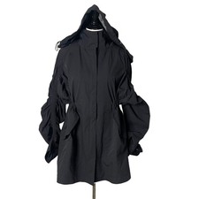 Fabletics Womens Weather Resistant Oversized Giana Jacket Size S Black Hooded