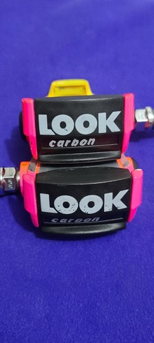 Pedales de carretera de arco de carbono Look. Rosa neón, naranja, amarillo, vintage años 80, con tacos - Imagen 5 de 9