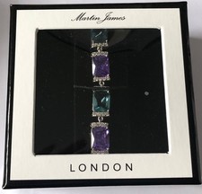 Martin James Amy and Turquoise Rhodium Bracelet