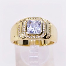 sz 11.25, vermeil gold over sterling silver CZ ring, 925 statement band