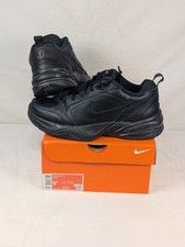Sz 8.5 Nike Air Monarch IV Triple Black 415445-001 Medium Width Walking Comfort