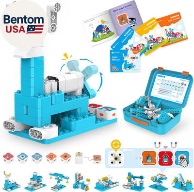 A3 12-In-1 STEM Blocks Coding Robot Kit for Kids, 61-Piece Educational Building 
