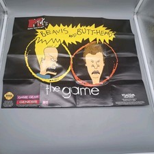 Vintage Sega Genesis Beavis and Butt Head Original Promo Poster Insert Only