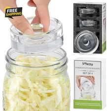 4-Pack of Fermentation Glass Weights with Easy Grip Handle for Great Wide Mouth