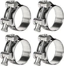 T-Bolt Hose Clamps 304 Stainless Steel (23-25Mm 4-Pack) - Heavy Duty Adjustable