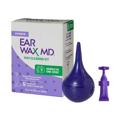 eosera Ear Wax MD Cleaning Kit - Fast-Acting Ear Wax Removal Drops & Rinse Bu...