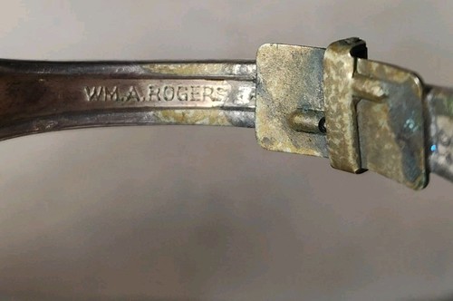 Vintage WMA Rogers silver plate Fork cuff bracelet Artisan Bent Unknown Artist - Picture 7 of 8