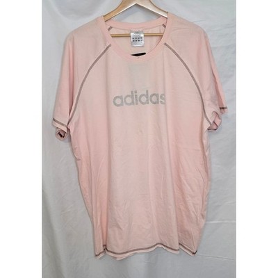 NWT Adidas Essentials Linear Pink Tee Tshirt Size 2XL