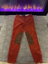 Vintage Polo Ralph Lauren Riding Pants Corduroy Leather Patch orange Size 6