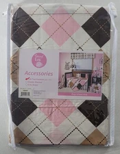Trend Lab Baby Accessories Prep School Pink Tab Top Window Valance 53" x 15" NIP