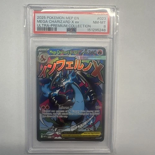 Pokémon 2025 Me: Mega Evolution Promo Mega Charizard X ex 023 Holo English PSA 8