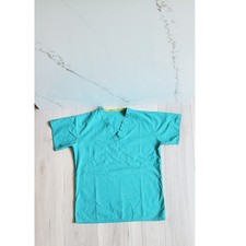 Fashion Blend Scrub Top Womens Small Blue Short Sleeve V Neck Workwear