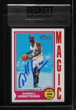 BAS 2001-02 Topps Heritage Darrell Armstrong #174 Seal of Authenticity Auto 3c7