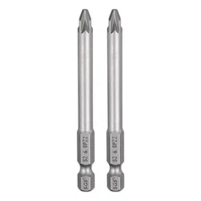 2pcs PZ2 Magnetic Pozi Screwdriver Bit 1/4" Hex Shank 3" Length Industrial Bit