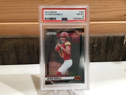 2024 PSA 8 Jayden Daniels #347 Rookie Base Card Panini Prizm NFL Football