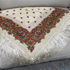 Pavlovo Posad Scarf Shawl Wool and Silk Large Russian Style