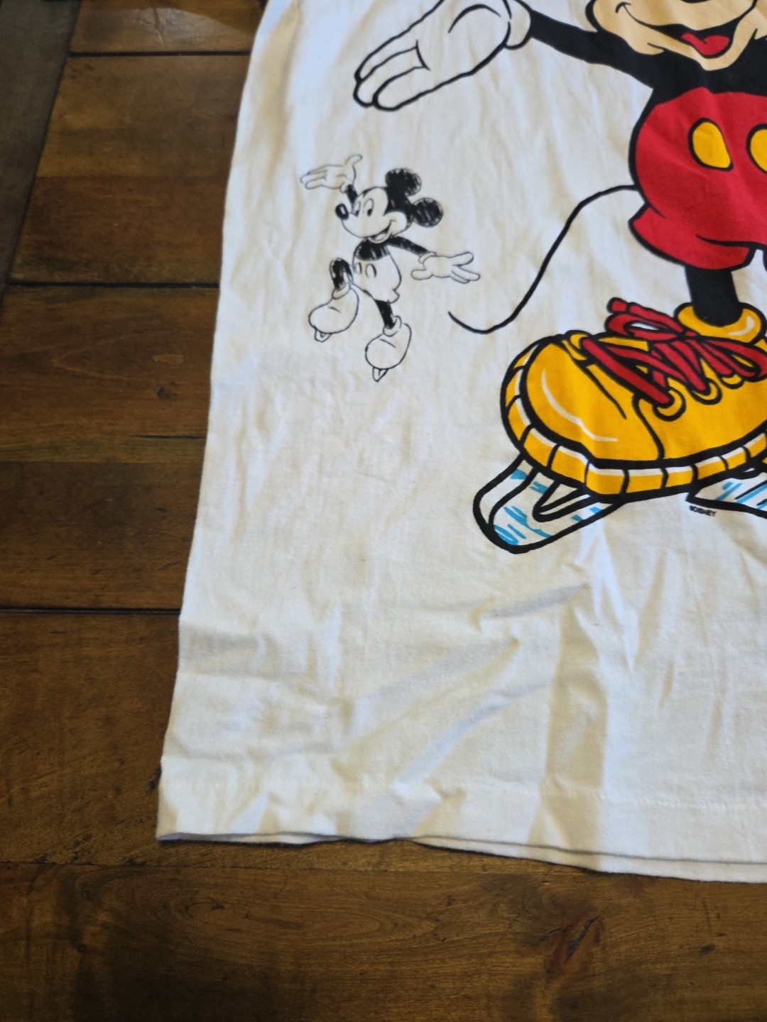 Vtg 90s Mickey Mouse Skating Shirt XL Anvil Multi Print Sleeves Single Stitch image 3