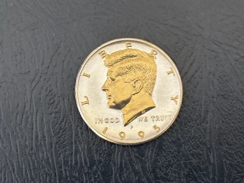 DANBURY MINT - 1995-P  UNCIRCULATED KENNEDY HALF DOLLAR - GOLD AND SILVER PLATED
