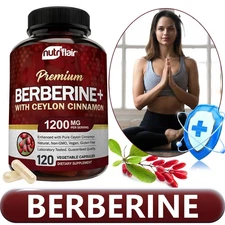 High-quality berberine + Ceylon cinnamon capsules 1200mg - good for heart health