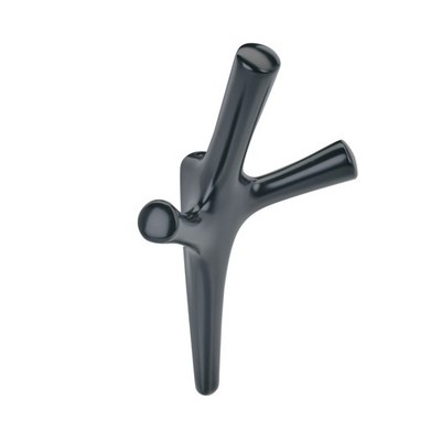 Decorative Wall Hook Triple Prong Matte Black HBX37016MB Coats Hats Backpacks
