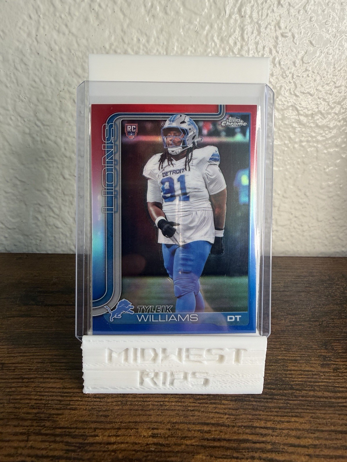 2025 Topps Chrome Tyleik Williams #364 Red, White, & Blue Refractor RC Lions
