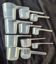 11 Pieces Measuring Handled Goods & Liquids Cups Spoons Set Clear Plastic ST41