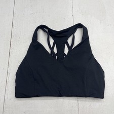 Fabletics Black Strapy Racerback Lightly Padded Active Sports Bra Women's Size M