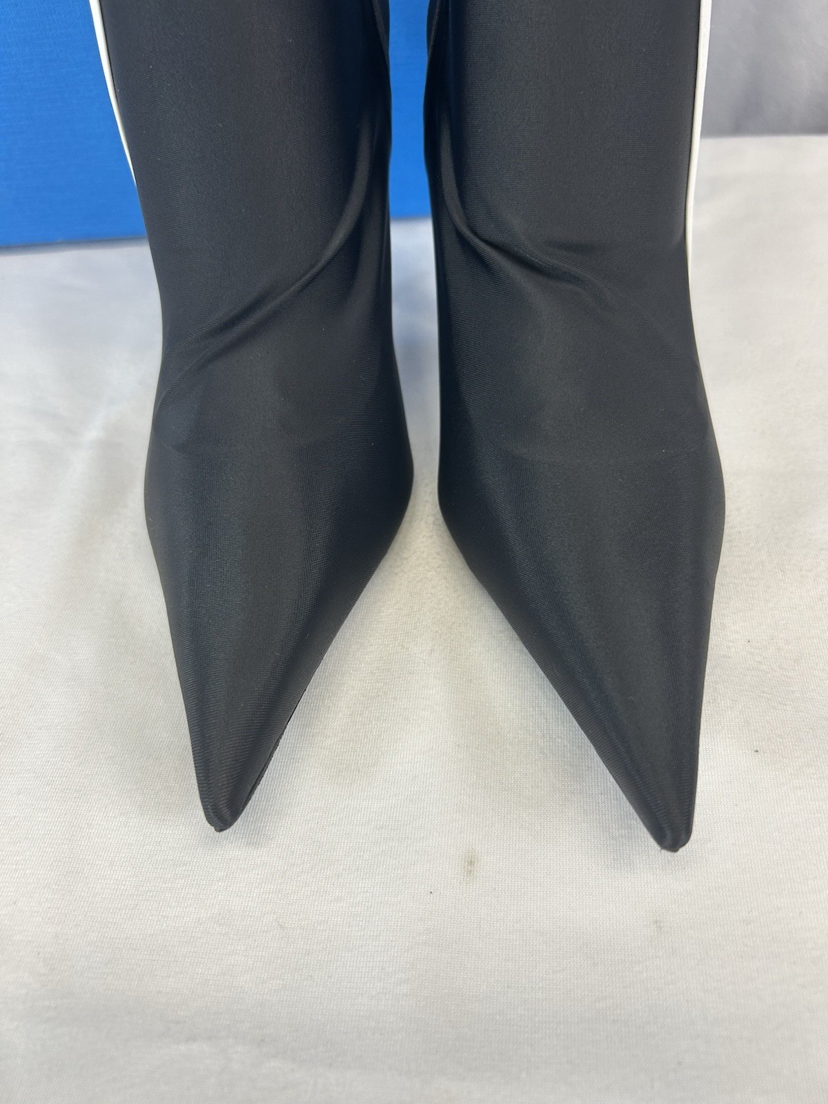 Balenciaga X Adidas Knife Over-The-Knee Black & White Boots Sz US 8 image 2
