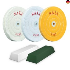 SALI 3er Pack Polierscheiben Set für Bohrmaschine & Polierbock 200mm 