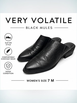 Very Volatile Black Mule Slip On Shoes Size 7M Good Condition