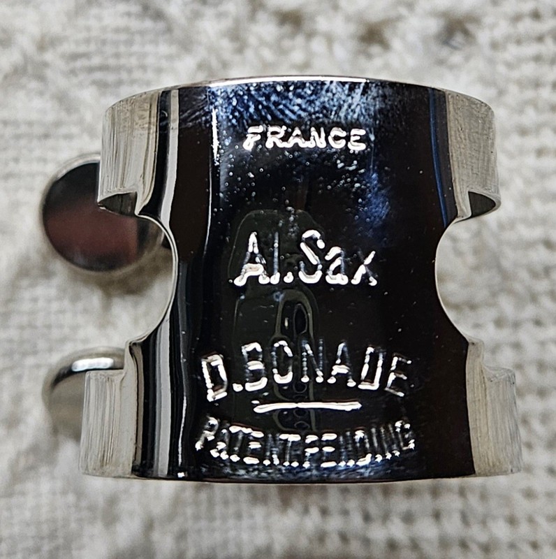 D. Bonade Alto Saxophone Ligature France Pat. Pending