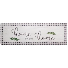 Home Dynamix Cozy Living Home Sweet Home Buffalo Check Border Runner Anti-Fat...