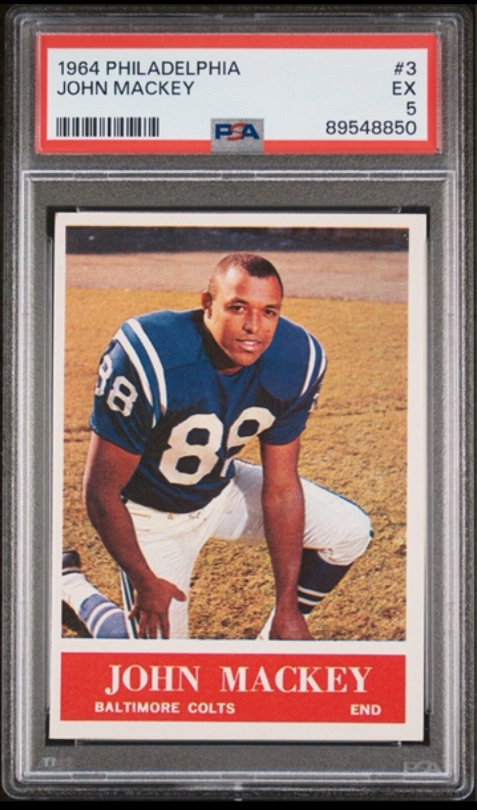 1964 Philadelphia John Mackey #3 - HOF ROOKIE RC COLTS - PSA 5 EX