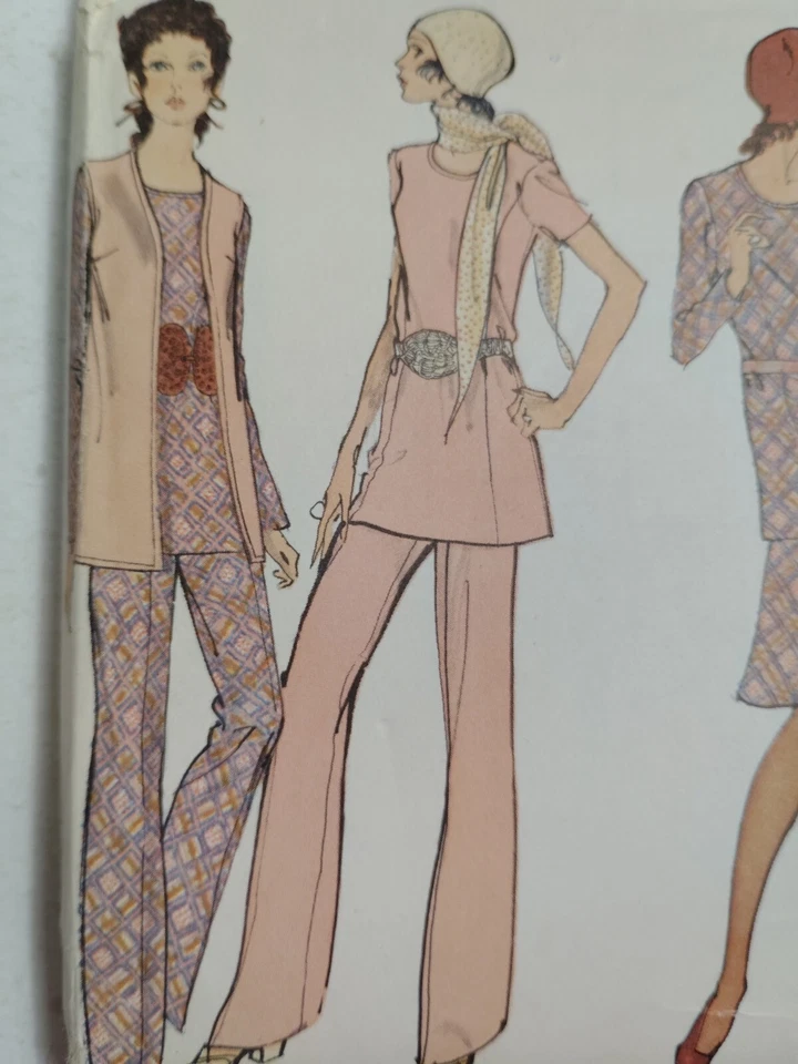 Vogue 7968 Jacket Top Skirt Pants Sewing Pattern Ladies 12 VTG UC Loose Princess - Image 3 of 4