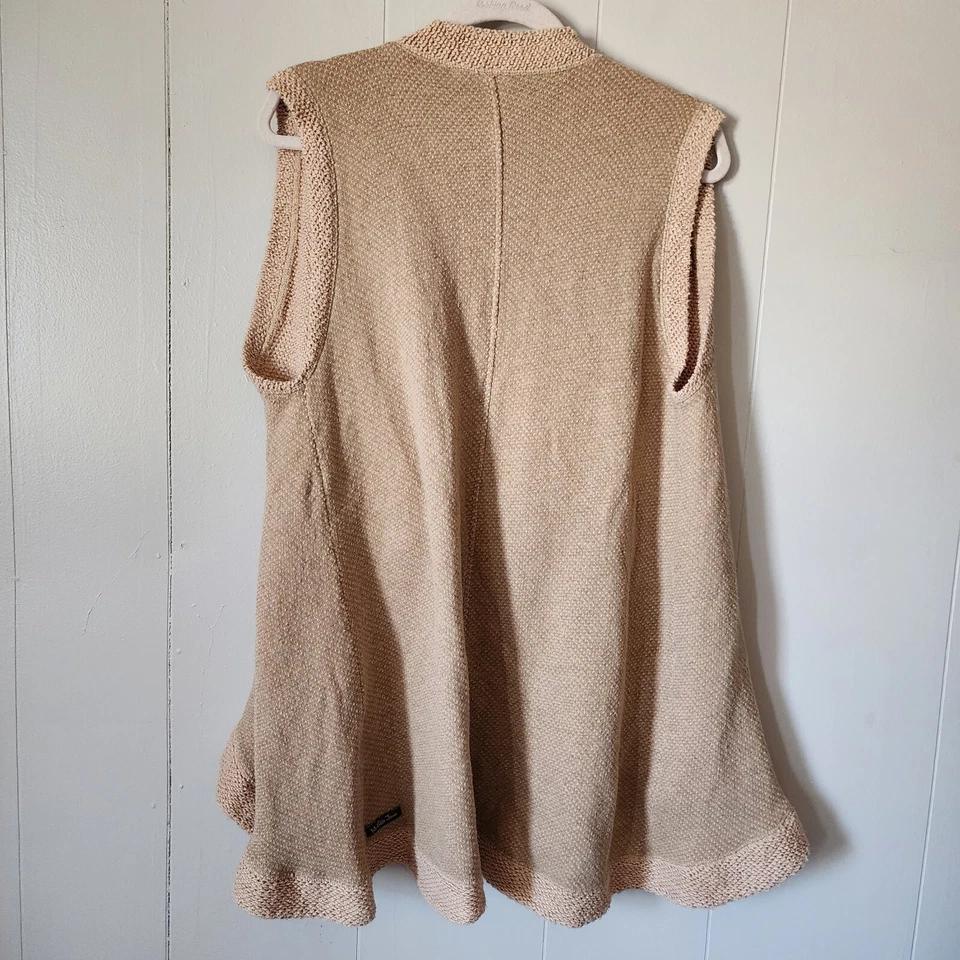 Matilda Jane Boho Western Cárdigan Abierto Chaleco Mediano Cascada Beige Marrón Foto 4 de 4